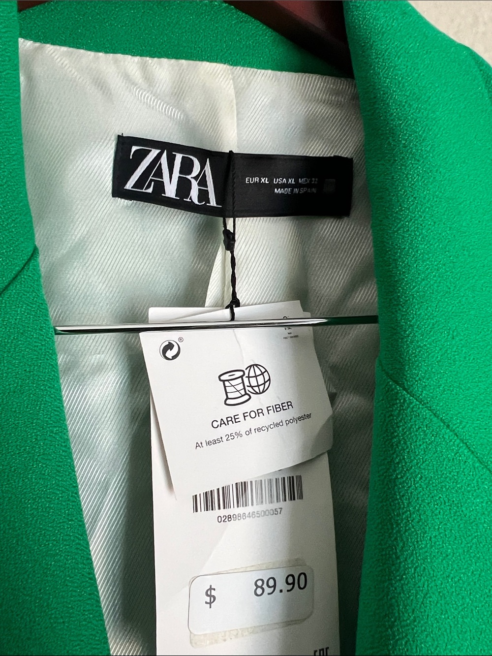Zara Vibrant Green Double-Breasted Blazer with Gold Buttons - Picture 2 of 5